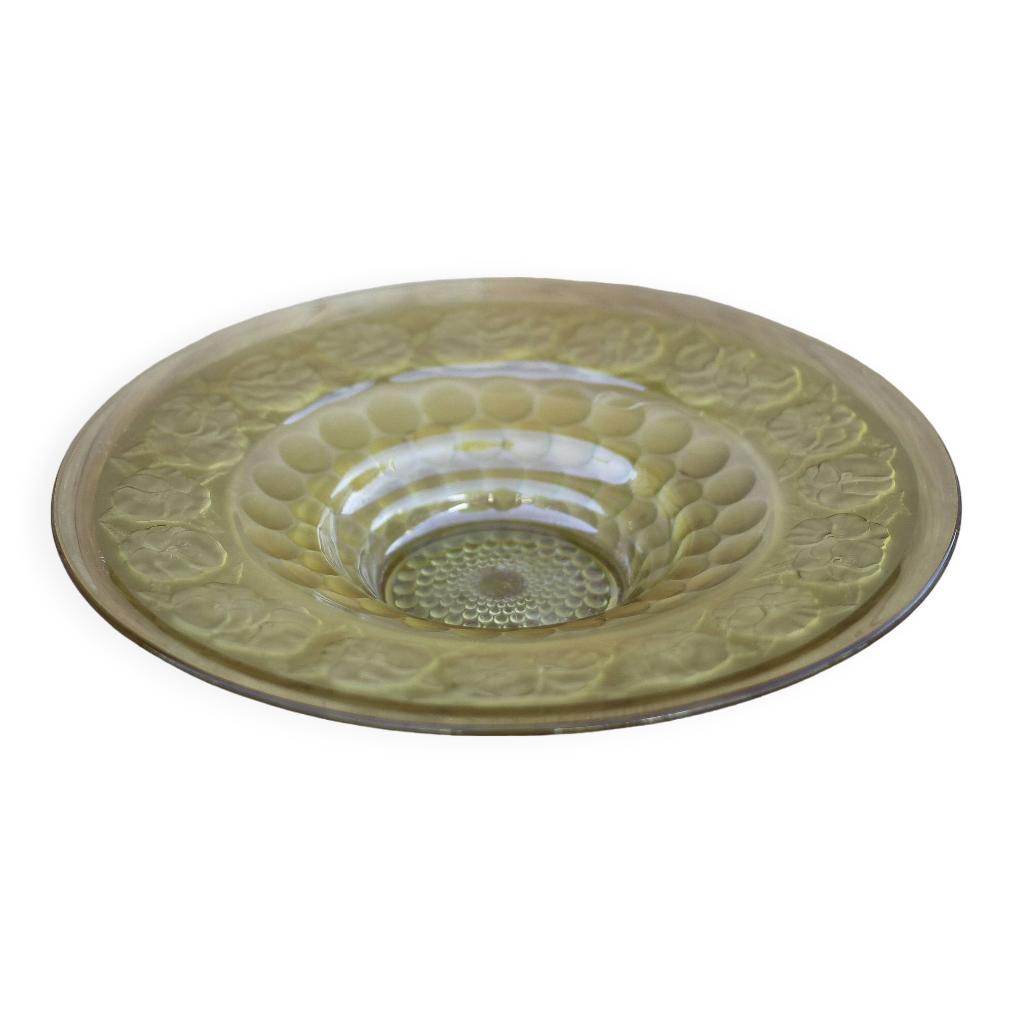 Art Deco molded glass bowl, fruit bowl, centerpiece