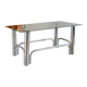Rectangular coffee table in chrome and smoked glass, design, 1970 - 84 x 38 x 36 cm