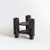 Set of two three-headed candle holders, France, 1960s/70s