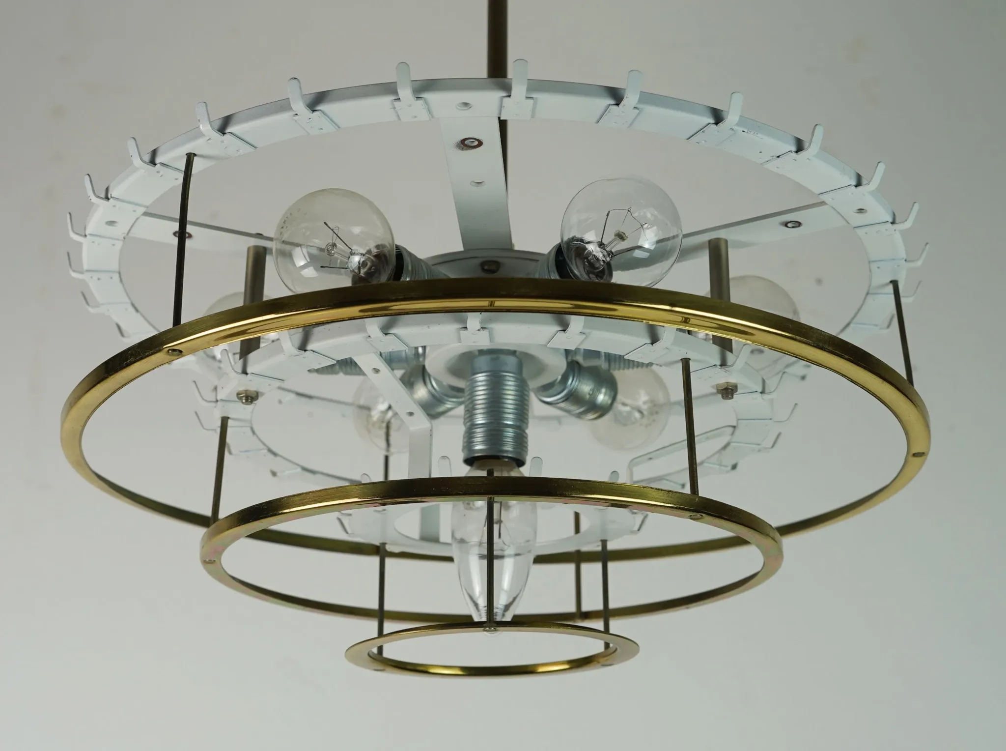 1960s vintage mid century doria ice glass CHANDELIER with 63 glass tubes