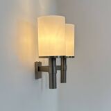 Perzel double wall light model 1141, metal and opaline, France, 1960.