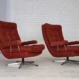 1970s, Swedish swivel armchair by Ulferts Sweden, furniture velour.