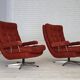 Fauteuil pivotant suédois des années 1970 par Ulferts Sweden, velours de mobilier.