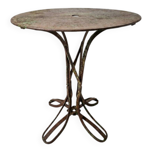 Table de jardin Eiffel en fer forgé riveté du XIXe