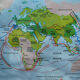 Old school MDI map "The world at the end of the 16th century"
