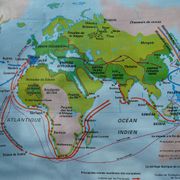 Old school MDI map "The world at the end of the 16th century"