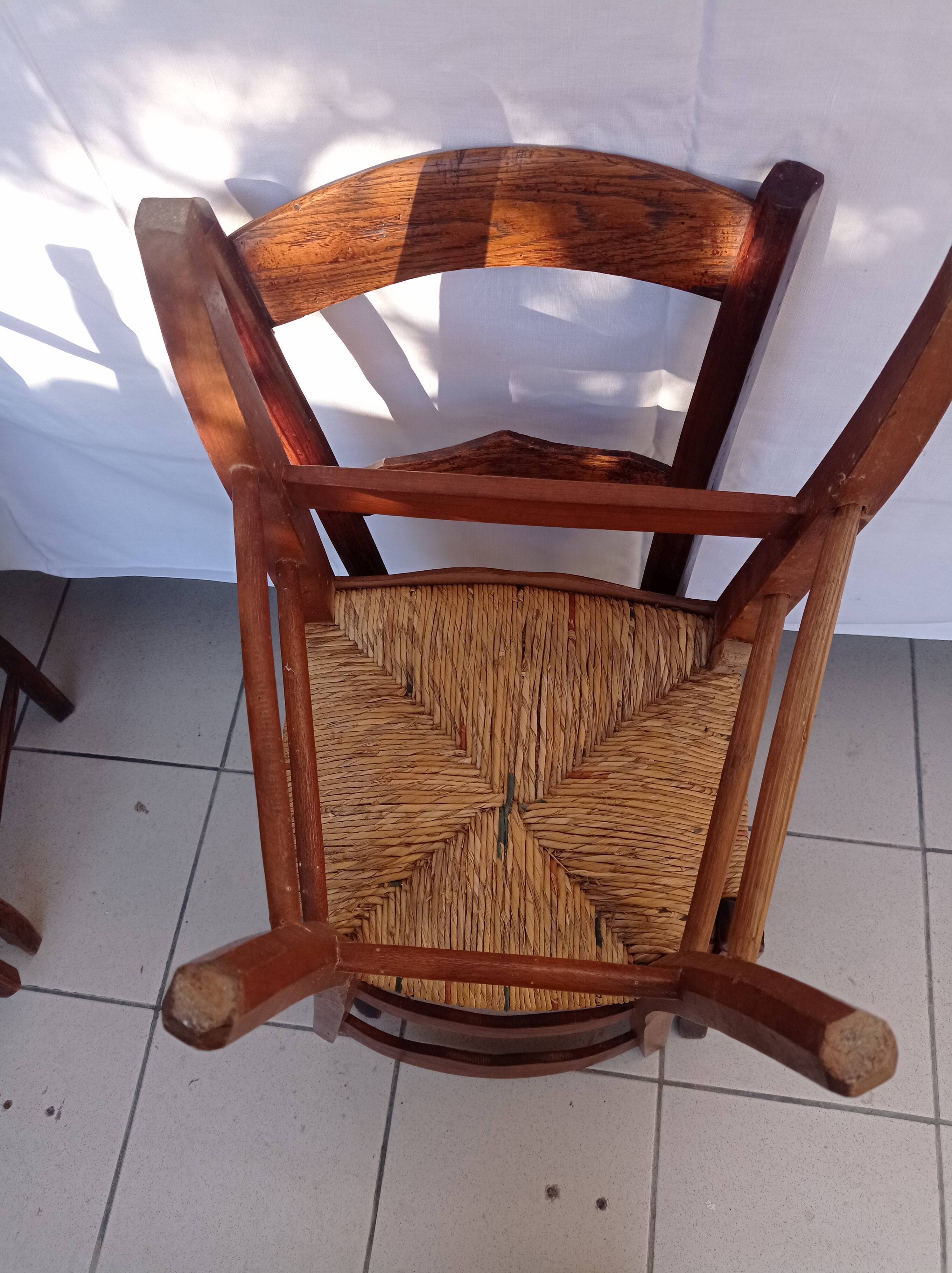Rustic straw chairs