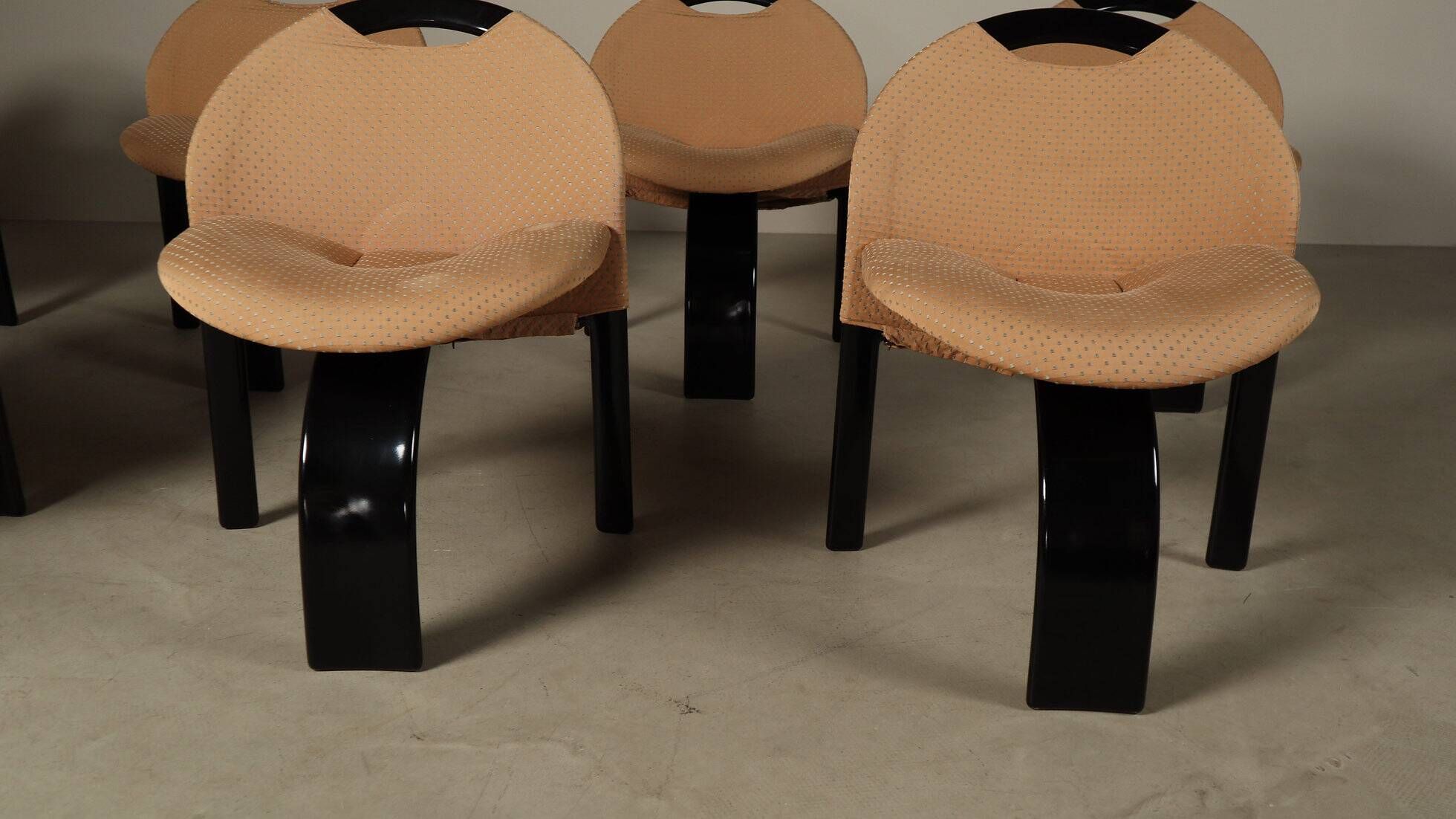 Set of eight ‘Sail’ dining chairs by Giovanni Offredi for Saporiti Italia, 1973