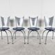 Post modern metal dining chairs, 1990s