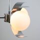 Vintage italian chrome and opaline chandelier, 70s