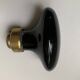 Black porcelain and brass handles
