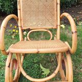 Rocking chair bamboo cannage