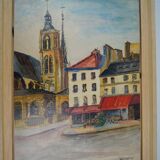 Georges Wolinski, View of Paris, oil on panel, 1982, framed