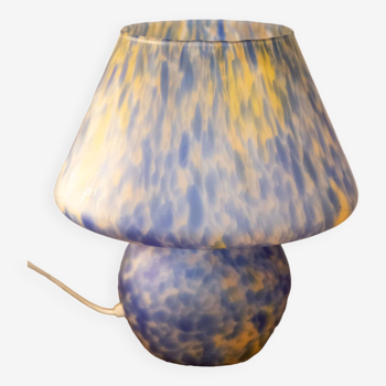 Lampe champignon Verre moucheté Orange Bleu