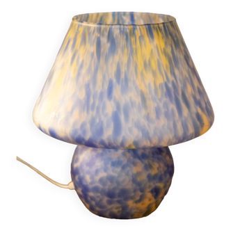 Mushroom lamp Speckled glass Orange Blue