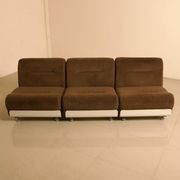3 chauffeuses "Concha" en velours marron par Jo Otterpohl pour COR