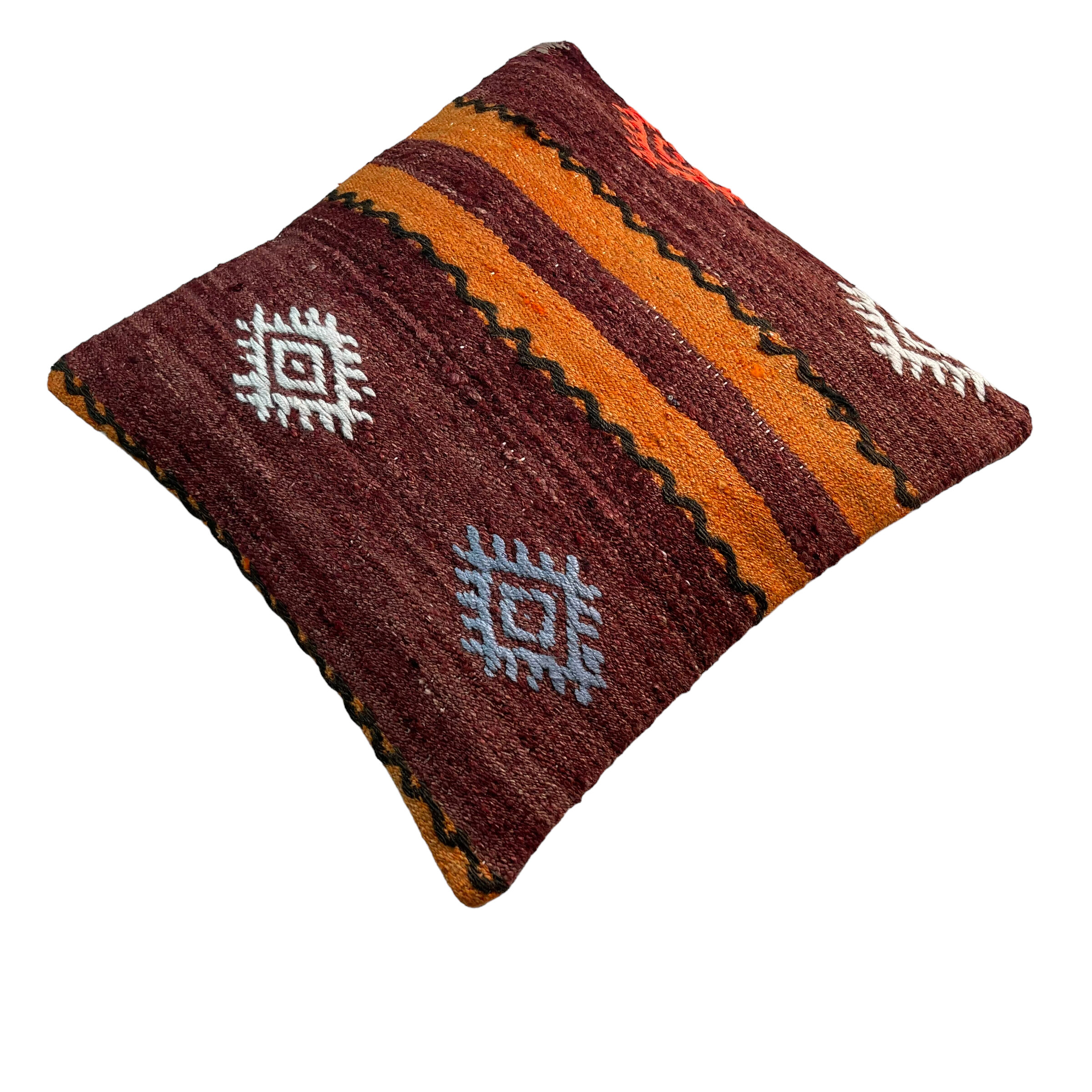 Vintage  Turkish kilim cushion cover , 40 x 40 cm