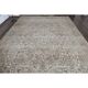 1970s Vintage Persian Handmade Wool Cotton Brown Area Rug 281x370