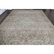 1970s Vintage Persian Handmade Wool Cotton Brown Area Rug 281x370