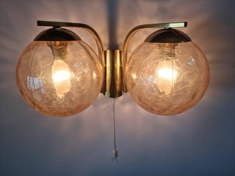 Midcentury Brass Wall Lamp, Germany, 1970s