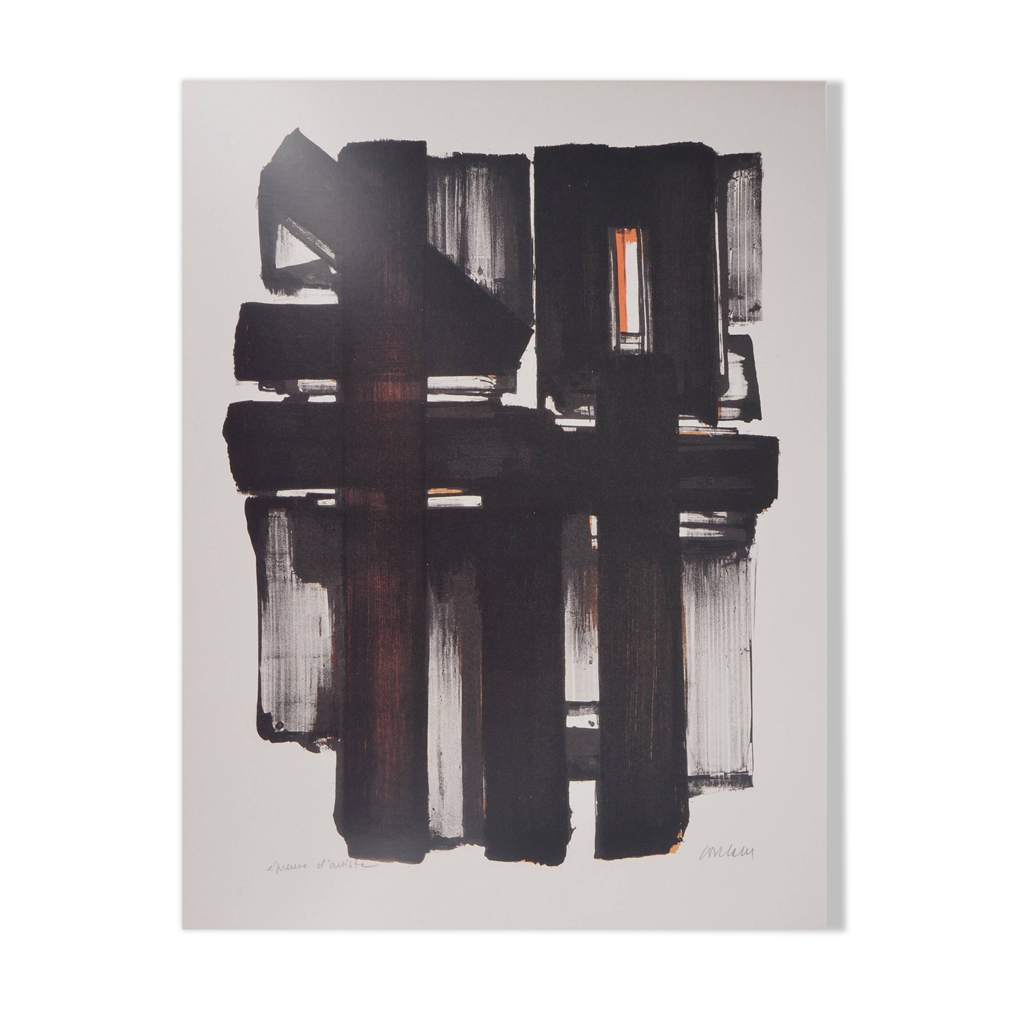Pierre SOULAGES: Lithograph no. 2, 1957 - Original signed poster
