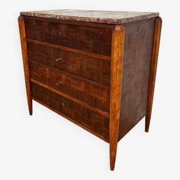Vintage chest of drawers red marble top