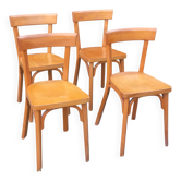 Set of 4 Baumann bistro chairs from the 1950s.
