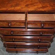 Victorian commode in flame wood with four drawers