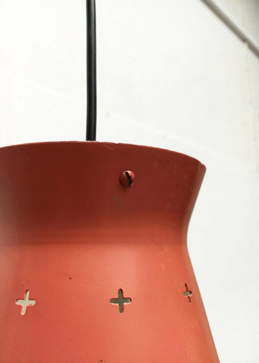 Perforated metal pendant light, mid-century design, 1960s.