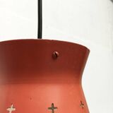 Perforated metal pendant light, mid-century design, 1960s.