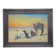 Ancient painting oil s wood, orientalist Bedouin camel desert unsigned