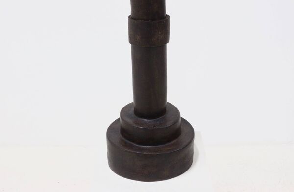 Objet cylindrique en grès brutaliste signé Studio Pottery années 1960