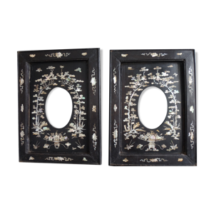 Paire de cadres en bois - chinois