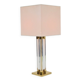 Vintage Regency Acrylic & Brass Table Lamp, Italy, 1970s