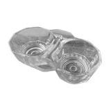 Vintage pink moulded glass salt and pepper shaker set.