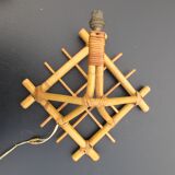 Vintage bamboo rattan wall light design soignot audoux minet