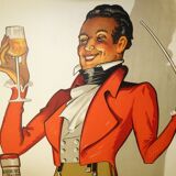 Affiche ancienne en originale entoilée armagnac laressingl Henri le Monnier 1938 gers 32 bar alcool liqueur pub