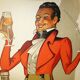 Affiche ancienne en originale entoilée armagnac laressingl Henri le Monnier 1938 gers 32 bar alcool liqueur pub