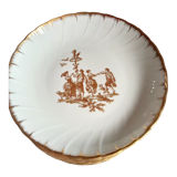 Limoges porcelain signed Bernardaud with gold border and central decoration country scenes