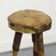 Ancienne table d'appoint en hêtre Wabi Sabi