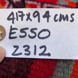 Vintage Turkish  Tribal Runner 417x94 cm veg dye wool rug tribal, handmade