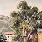 Orientalist watercolor, animated landscape, Mediterranean port