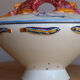 Covered ceramic vegetable dish with painted marine decoration – lobster dish