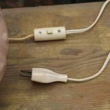 Vintage powder pink ceramic lamp with coral shade