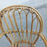 Vintage rattan children's armchair