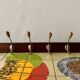 Vintage wooden wall coat rack - 6 hooks