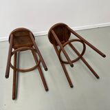 2 Baumann wooden bar top stools