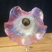 Swan collar wall applique and glass pressed Pink and white - 60s