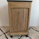 Bedside table in solid black oak and natural Art Deco wood