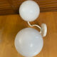 Double Minimalist Opaline Ball Wall Light + White Metal Support 80